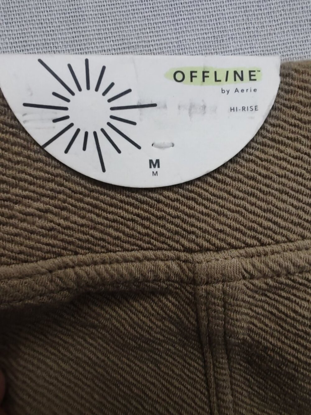 OFFLINE by Aerie Hi-Rise Flare Leggings Ribbed Textured Tan Brown Size M NWT - Picture 14 of 14